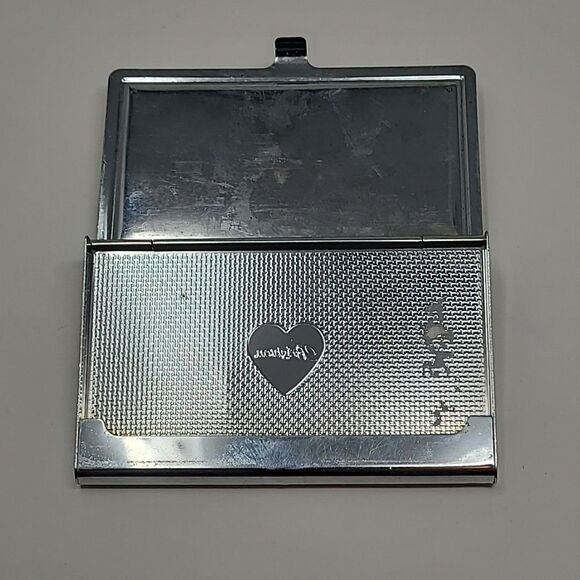 Brighton Medal Business Card Holder Green Leather Floral Flowers - Picture 3 of 3